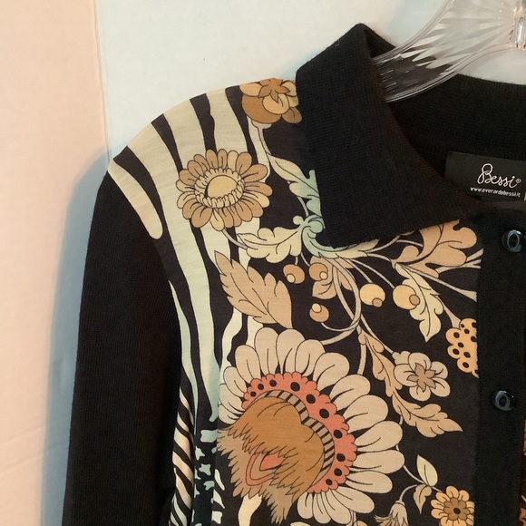 Averardo Bessi Cardigan Black Size 6 New - Picture 3 of 13